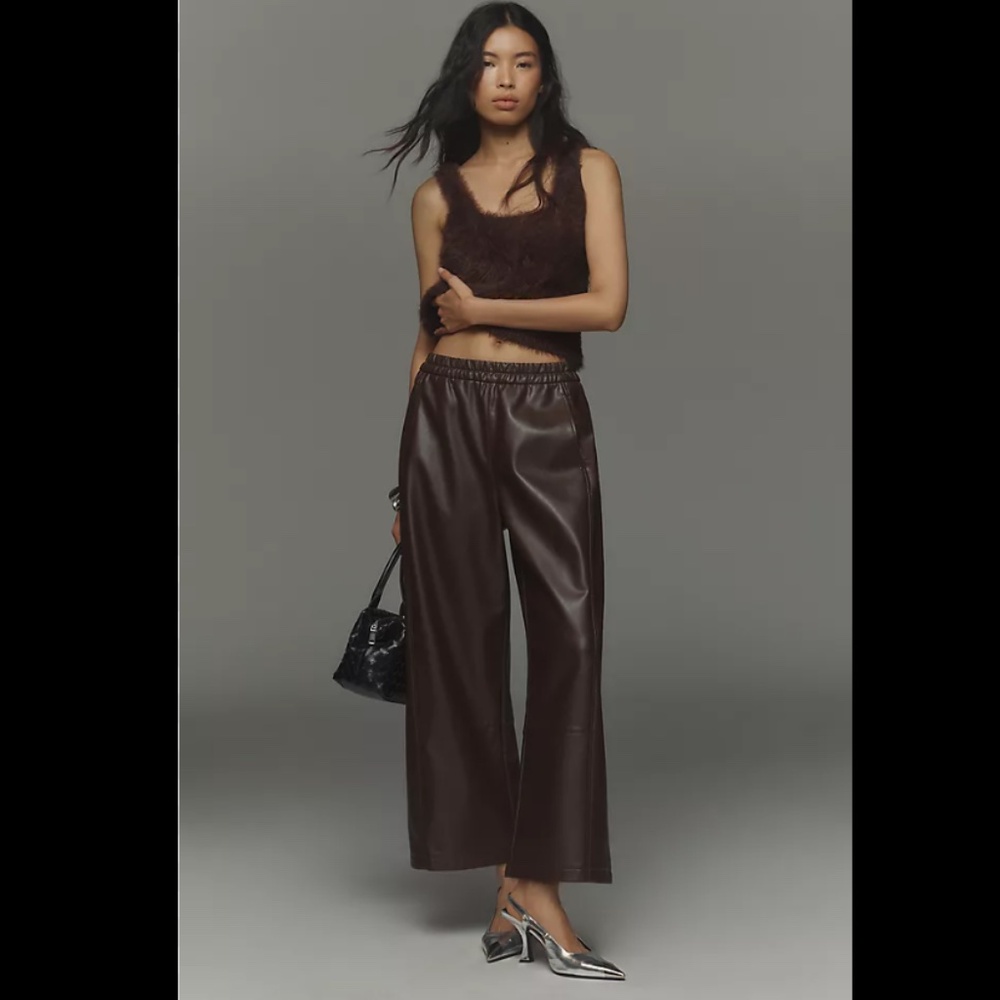 Pilcro Dark Brown Leather Pants